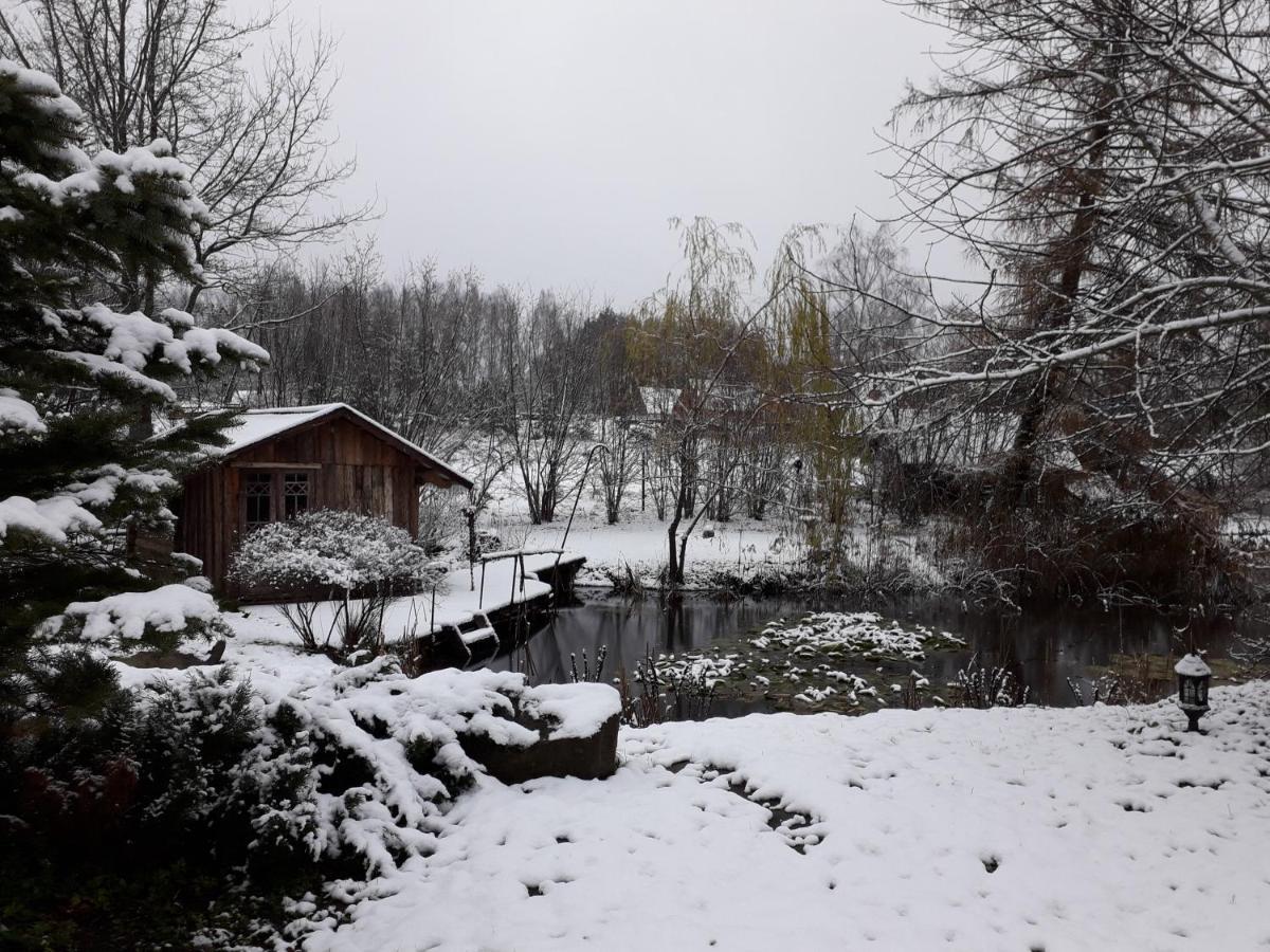 Idilliska Latgaliesu Lauku Maja Ar Melno Pirti Aglona Exterior foto